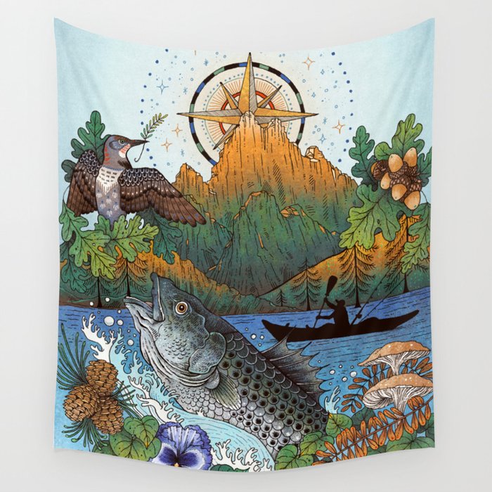 Camping Wall Tapestry