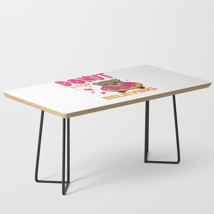 Sweet Bear Funny Animals In Donut Pink Coffee Table