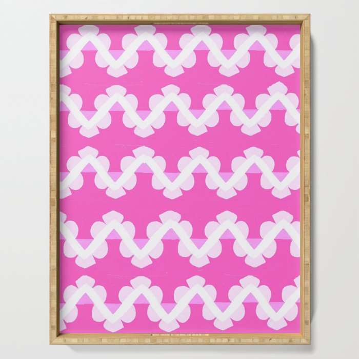 Pink with White Lattice Serving Tray