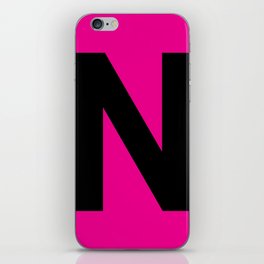 Letter N (Black & Magenta) iPhone Skin