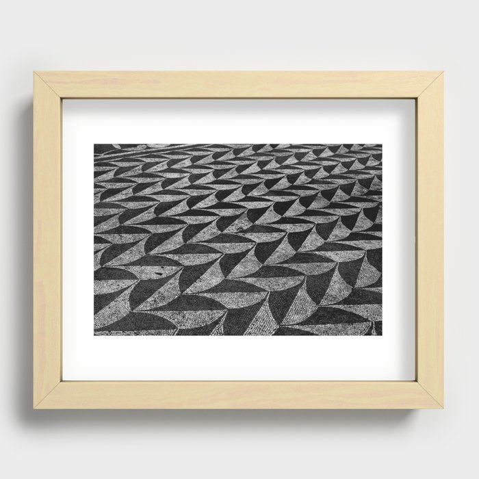 Italian Mosaic in b+w Recessed Framed Print