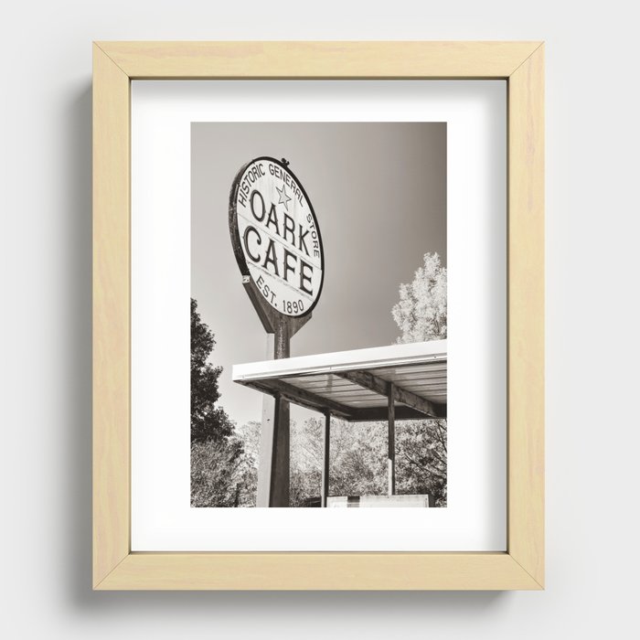 The Oark General Store Sign - Sepia Edition Recessed Framed Print