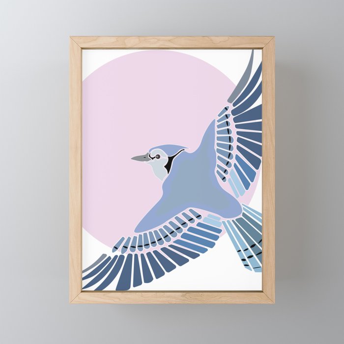 Bluejay in Quartz  Framed Mini Art Print