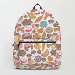 Mexican Sweet Bakery Frenzy // white background // pastel colors pan dulce Backpack