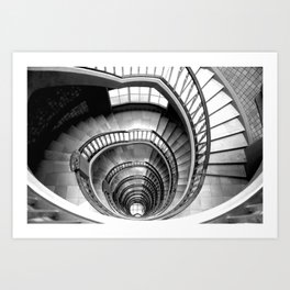 Architecture stairwell - Photography black and white Art Print