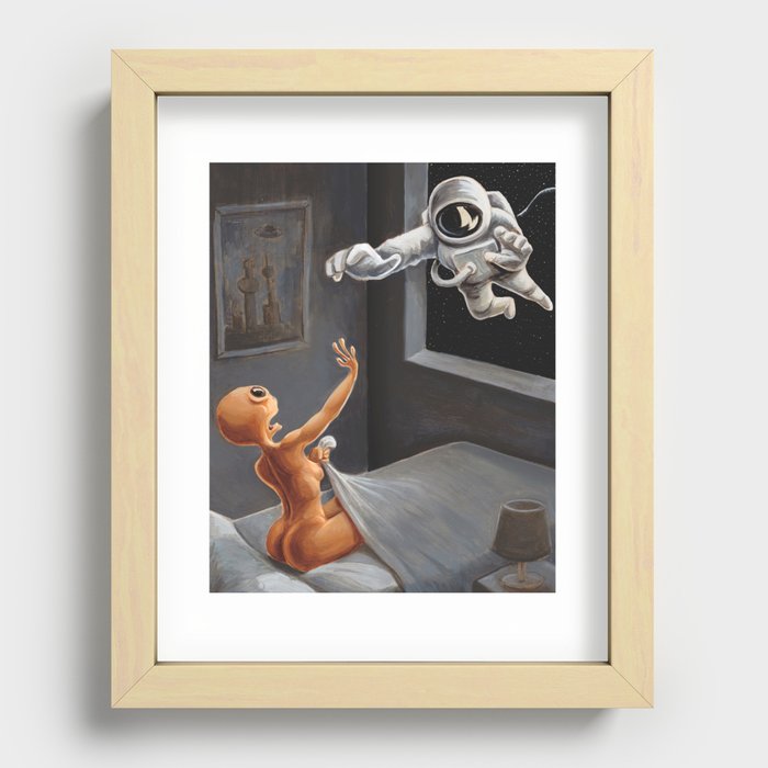 The Alien Oil Canvas Recessed Framed Print