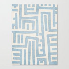 Light Blue Lines Geometric Design Artwork Canvas Print