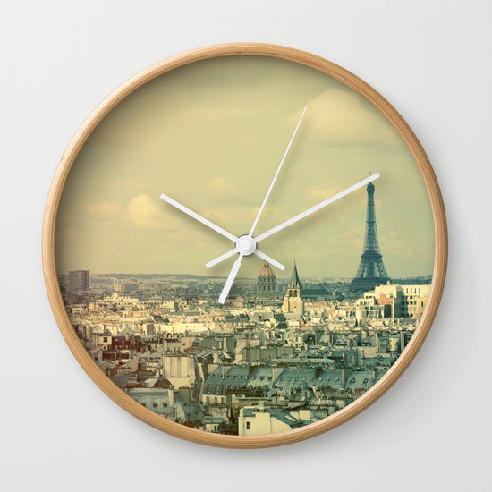 Pale Paris Wall Clock