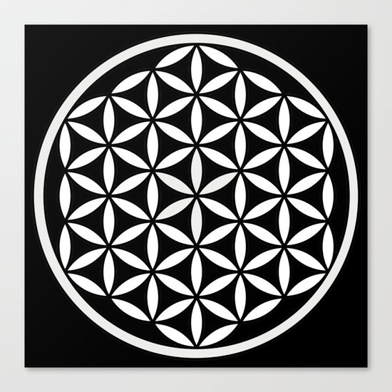 Flower of Life Yin Yang Canvas Print