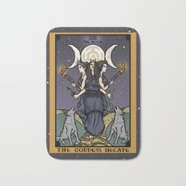 The Godddess Hecate In Tarot Card Bath Mat | Triplegoddessmoon, Witchy, Hekate, Wiccan, Triplemoongoddess, Wicca, Triformis, Tarotcard, Tarot, Drawing 