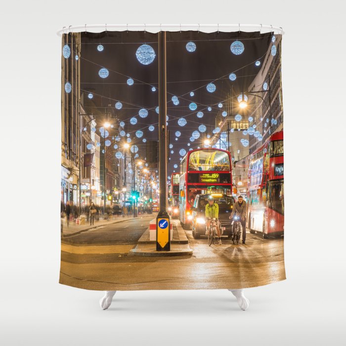 Christmas in London Shower Curtain