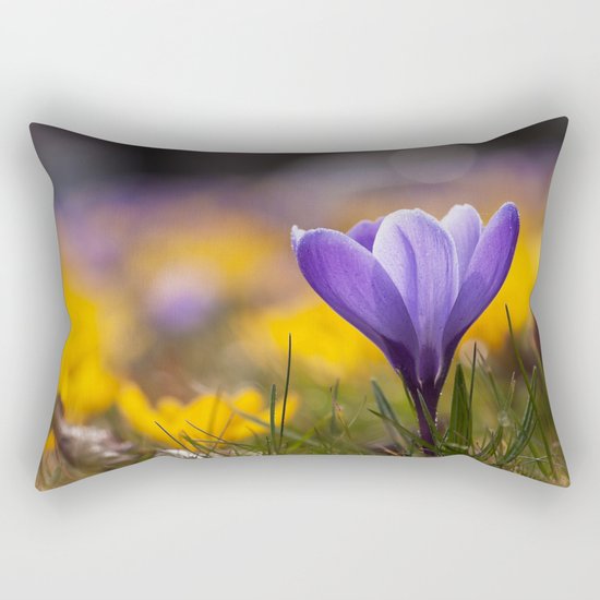 Crocus in a meadow Rectangular Pillow