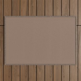 Creamy Coffee Brown Solid Color Accent Shade / Hue Matches Sherwin Williams Down Home SW 6081 Outdoor Rug
