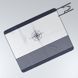 Vintage Nautical Compass - Dark Gray Picnic Blanket