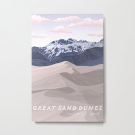 Great Sand Dunes National Park Metal Print | Mountains, Sand Dunes, National, National Park, Colorado, Travel, Sand, Digital, Nature, Hiking 