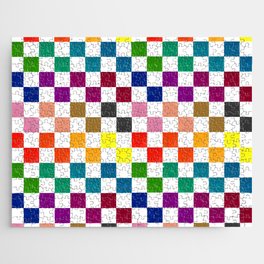 Rainbow checkerboard - color my world Jigsaw Puzzle