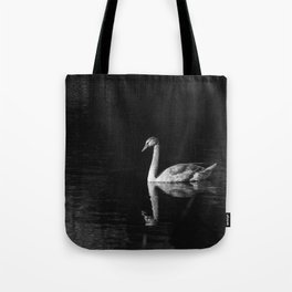 Immature white mute swan | Black and white | Bird | Nature Tote Bag