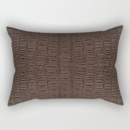 Brown Alligator Skin Print Rectangular Pillow
