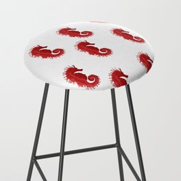 Seahorse red- white background Bar Stool