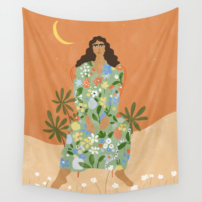 Life With Flowers Wall Tapestry