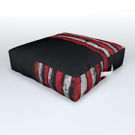 Red & white Grunge American flag Outdoor Floor Cushion