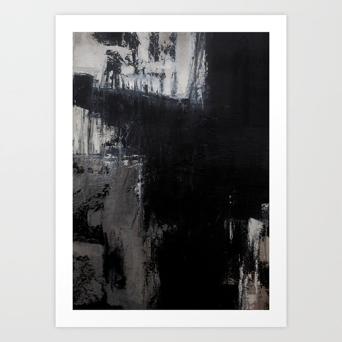 beige brown black abstract  Art Print