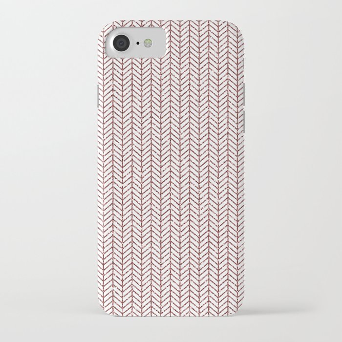 Modern geometrical herringbone rose glitter iPhone Case