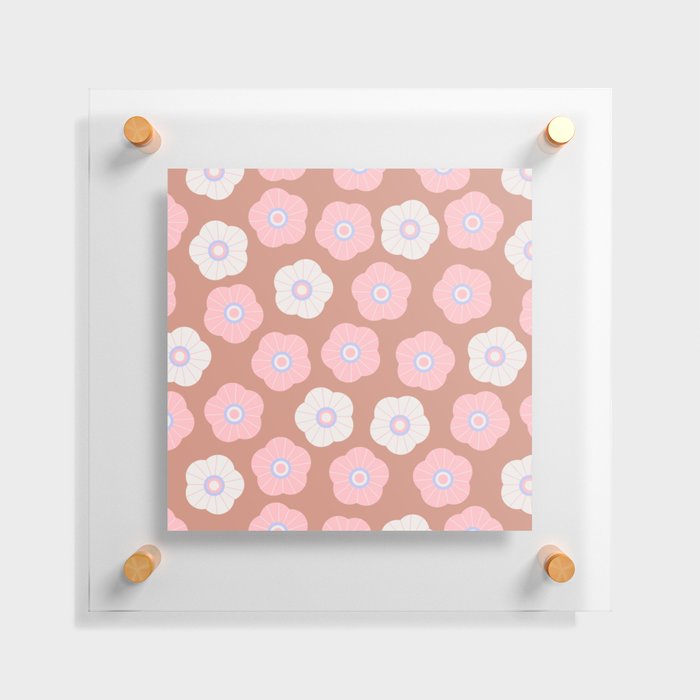SPRING DAISIES FLORAL PATTERN in BLUSH PINK Floating Acrylic Print