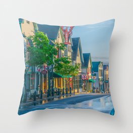 Bar Harbor Maine Main Street Dawn Print Throw Pillow