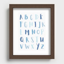 Alphabets - Blue Color Recessed Framed Print