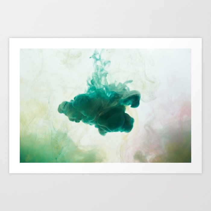 Teal Ink Drop Art Print By Robeshop Society6