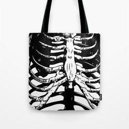 Skeleton Ribs | Skeletons | Rib Cage | Human Anatomy | Black and White | Tote Bag