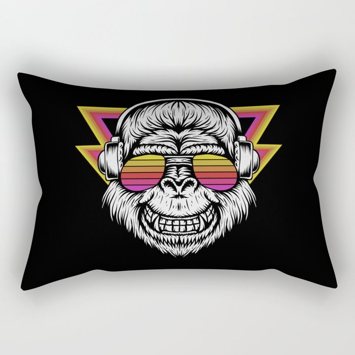 Angry Retro Gorilla Music Monkey Illustration Rectangular Pillow