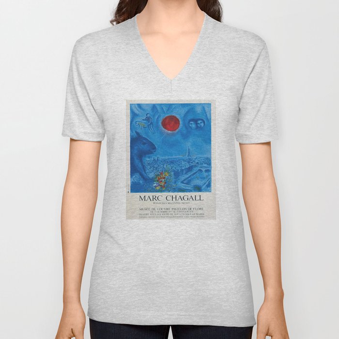 Affisso musee Du Louvre Marc chagall V Neck T Shirt