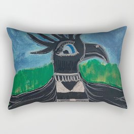 Show Girl Crow Painting, Original one of a kind Rectangular Pillow