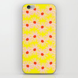 Cheerful Modern Inked Spring Flowers Yellow  iPhone Skin