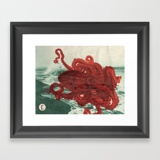 Octopus Beach Framed Art Print