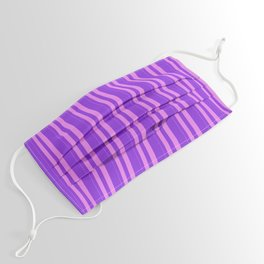 [ Thumbnail: Violet and Purple Colored Stripes/Lines Pattern Face Mask ]