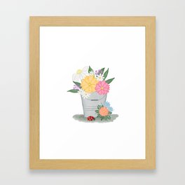 Bucket 'o Flowers Framed Art Print