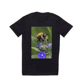 Bee on blue flower T Shirt