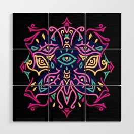 Psychedelic Neon Butterfly Wood Wall Art