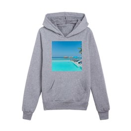Tropical Turquoise Maldives Paradise Kids Pullover Hoodies