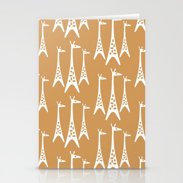 Mid Century Modern Giraffe Pattern 824 Stationery Cards
