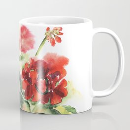 plant geranium, flowers and leaves, watercolor Mug