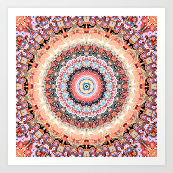 Textured Circles Abstract Art Print