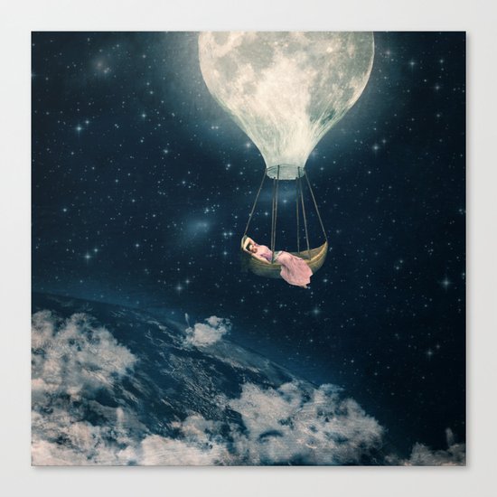 The Moon Carries Me Away Canvas Print