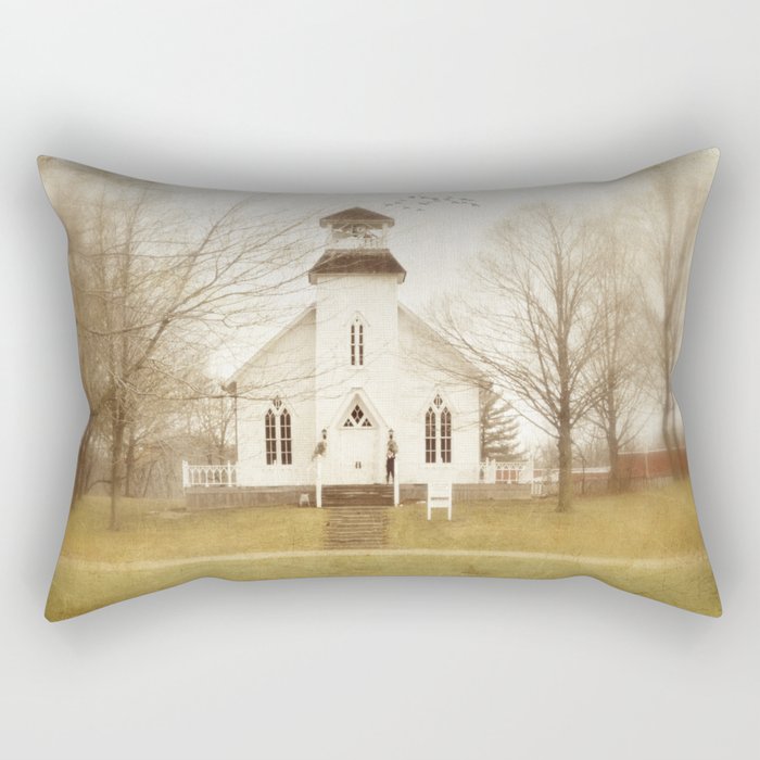 Country Church Rectangular Pillow