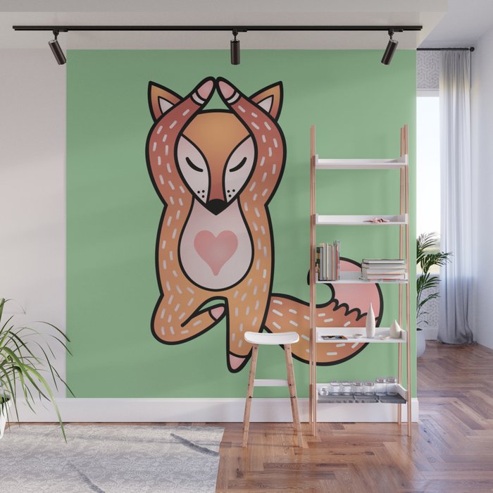 Yoga lover Fox Wall Mural