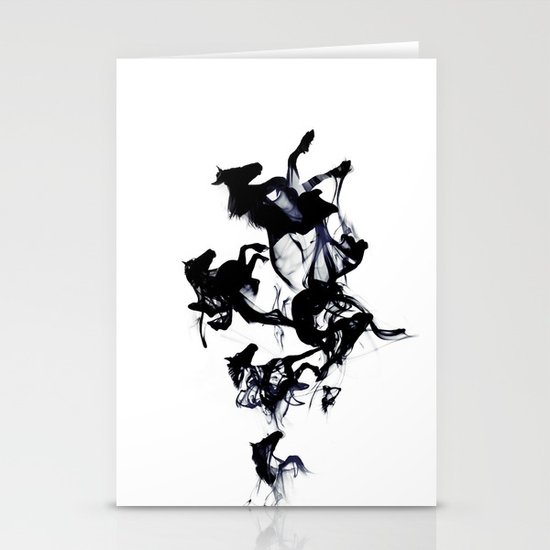 Black horses Stationery Cards