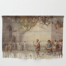 The Emperor Commodus Leaving the Arena at the Head of the Gladiators - by edwin blashfield Wall Hanging